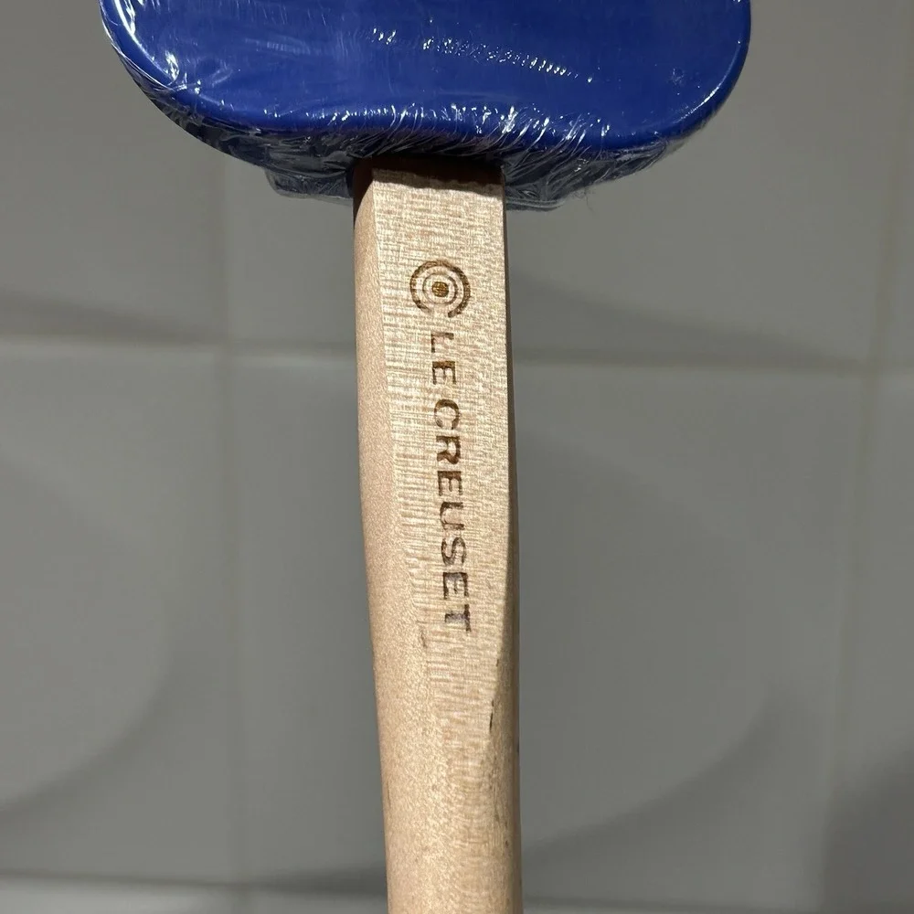 Le Creuset Silicone Craft Series Spatula Wood Handle Cobalt Blue Utensil